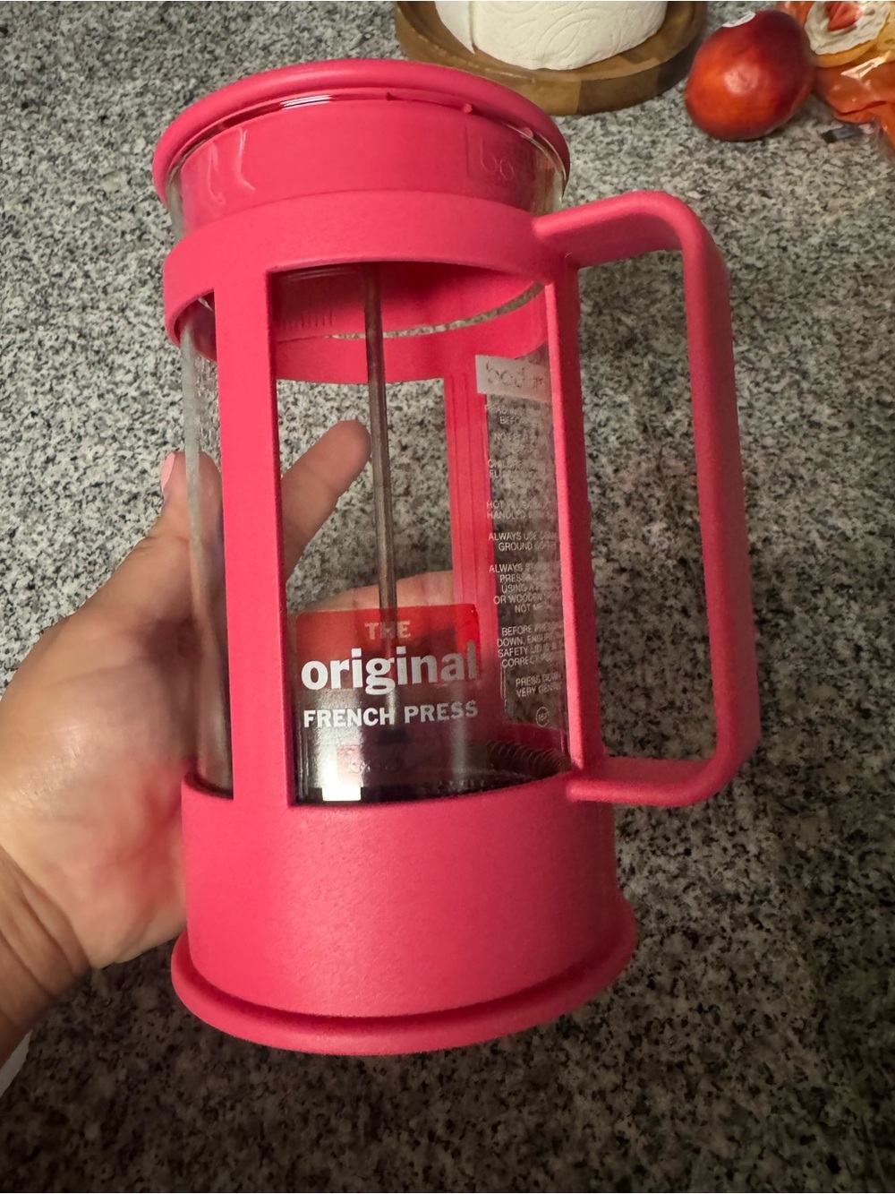 Bodum Hot Pink French Press Coffee Maker - Picture 4 of 7